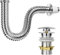 Ghazpmuk Kits Desague Lavabo, Sifón Lavabo Flexible Kits, Juego de Desagüe de Lavabo, Sifon Fregadero Kit de Desagüe, Sifón a Prueba de Olores con Válvula de Desagüe Emergente, para Baño Y Cocina