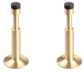 2 Pcs Door Stopper, Copper Sound Dampening Door Bumpers Retractable Hydraulic Shock Absorption Doorstops for Home Office, Gold