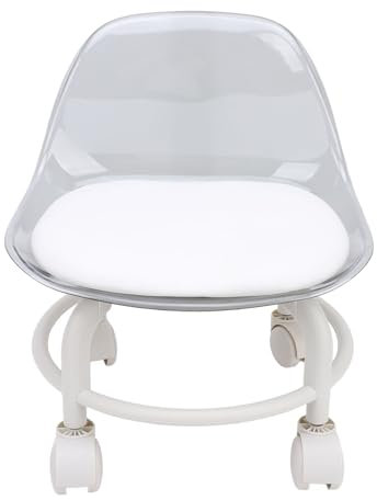 Tabourets Roulants Bas avec roulettes, Roues Pivotantes à 360°, Siège à roulettes Bas, Tabouret Roulant, Escabeau, Tabouret de Mécanicien sur roulettes pour la Maison, Le Bureau,