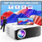 [Elektrischer Trapezkorrektur 6D/4P] Beamer, XuanPad 2024 Verbesserter Nativer 1080P 6G WiFi Bluetooth Beamer 4K unterstützt, 25000L HD Projektor mit Bildschirm und Stativ für iOS/Andriod/TV Stick