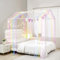 ZIQINPSQ Montessori Lot de 2 rideaux de lit pour filles et garçons, moustiquaire pour enfants, cadre de lit en bois, décorations de chambre à coucher (arc-en-ciel)