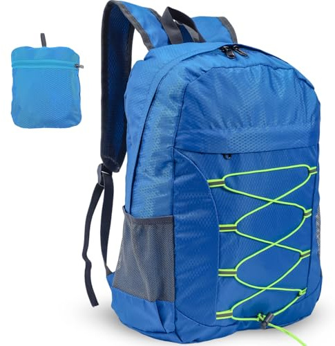Alitifiy Lightweight Foldable Backpacks, 30L Packable Waterproof Small Hiking Bags & Packs Knapsack Daypack Handy for Men Women Ladies Kids Travel Camping Outdoor Rucksack Bag Pack (Blue)