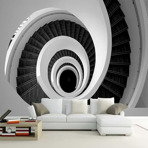 ZYCAFJ 3D Wall Mural Abstract Staircase Photo Wallpaper Non-Woven Wall Mural Decoration Poster Picture Design Modern Mural for Living Room Kids Bedroom