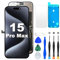 DIGI4U LCD Screen Replacement for iPhone 15 Pro Max, 6.7'' True Tone 3D Touch Display Digitizer Assembly, Small Notch, with Repair Tools for iPhone 15 Pro Max LCD