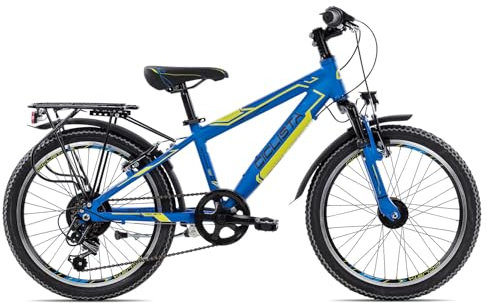 Ciclista Adventure 20 Kinderfahrrad 20 Zoll Fahrrad für Jungen Mädchen Shimano 6 Gänge V-Brake Bremsen Jugendrad, Farbe:Blue Lime Black, Rahmengröße:29 cm, Laufradgröße:20 Zoll