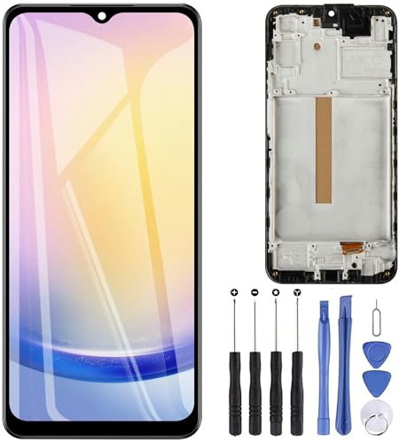 ZOETEC Bildschirm Ersatz für Samsung Galaxy A25 5G SM-A256B A256E A256U LCD Display Touchscreen Digitizer Vollmontage mit Rahmen Reparatur Werkzeug Set
