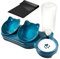 3-in-1 Cat Food And Water Bowl Set with Waterproof Mat - Raised Tilted Cat Bowls with Stand - Non-Slip Pet Food and Drinking Tray - Double Feeding Station with Water Dispenser for Cats & Small Dogs
