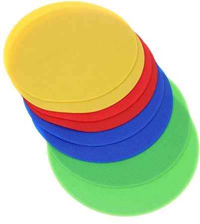 Toddmomy 8pcs Reusable Landmark Pads Soccer Training Sign Marking Discs for Agility Drills Bright Red Yellow Green Non- Floor Markers for Sports Activities