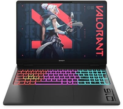 HP Omen Max 16-ah0001sf Ordinateur Portable Gaming 16 WQXGA IPS 240 Hz, PC Portable Gamer (Intel Ultra 9 275HX, RAM 32 Go, SSD 1024 Go, Nvidia GeForce RTX 5080 16Go, Windows 11), Laptop Noir, AZERTY