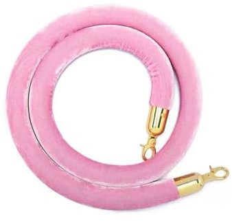 Generico Corda di Protezione per Code in Velluto Rosa con Ganci, Corde di Controllo della Folla 3M per Hotel, Cinema ed Eventi, Elegante corrimano di Protezione per Code per Ampi spazi Aperti