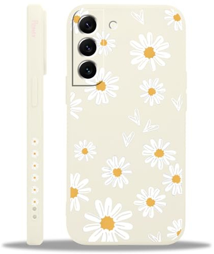 Yoedge Handyhülle für Samsung Galaxy S22 5G Hülle, Aesthetic Blumen Daisy Herz Muster Niedlich Design Mädchen Frauen Cover, Weich Silikon Case Kratzfest Schutzhülle für Samsung S22 5G 6,1,Heart