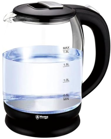 Led Glas Wasserkocher 1,8 Liter kabellos Kalkfilter blaue LED