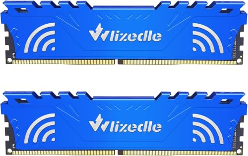 Wlizedle 16GB Kit (2x8GB) DDR4 3600MHz Memoria RAM XMP 2.0 CL18 DIMM PC Modulo di Memoria PC4-28800 288-Pin 1.35V Non-ECC Upgrade per Desktop/Computer, Blu