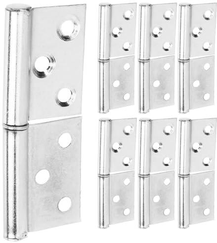 OUNONA 12pcs Detachable Flag Bifold Door Hinges Heavy Duty Stainless Steel Cabinet Door Hinges with Multiple Design for Home Frames Easy Installation
