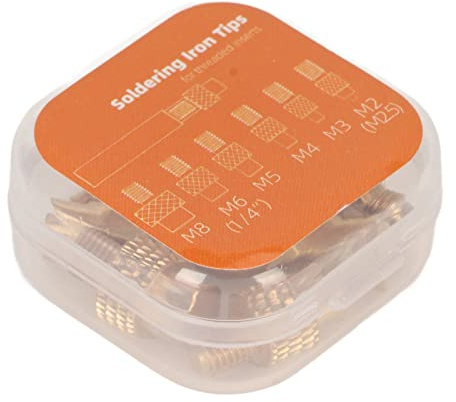 Asixxsix Lötkolbenspitzen, Universal 936 Heat Set Insert Tips, Lötspitzen aus Messingmaterial mit Easy Change System für M2 M2 5 M3 M4 M5 M6 1 4 Zoll M8 Gewinde 3D-Druckerteile