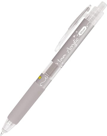 Online Acrylic Liner Silber, 1x I Acrylmarker auf Wasserbasis silver I Schnelltrocknend auf Holz & Kunststoff – auch als Glasmalstifte oder Steine bemalen I Acrylic Marker, hohe Deckkraft