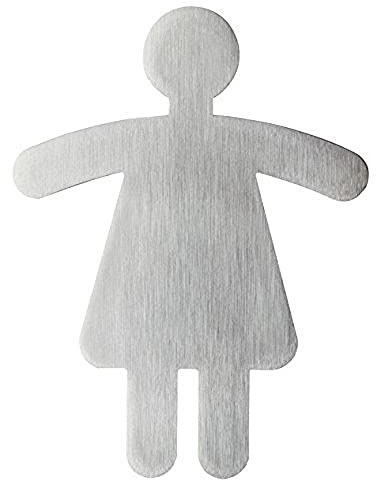 Durable Türschild Picto WC-Symbol Damen, 91 x 120 mm, metallic silber, 495023