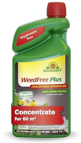 Neudorff WeedFree Plus Weed Killer Concentrate, 1020 ml, Glyphosate Free Weedkiller Concentrate, Organic, Animal Fiendly, Herbicide, Concentrated Weed Killer