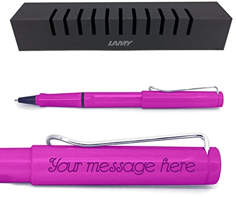 Lamy Safari Rollerball Pen - Personalised with Engraving and GIFT BOX (Pink)