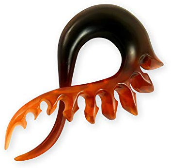 Fly Style Piercing Ohr Expander aus braunem Horn - Dehnschnecke Dehnspirale Dehnungsschnecke Dehnsichel, Grösse:10 mm
