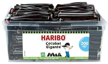 Haribo Farcita Gigante, Caramelle Gommose Ripiene, Gusto Liquirizia, Ideali per Feste e Dolci Momenti di Relax - Circa 200 Pezzi [1800gr]