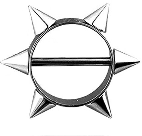 beyoutifulthings STACHEL-Ring Brustwarzen-Piercing Intim-Piercing Brust-Piercing Nippel-Piercing Edelstahl Silber 1,6mm 16mm