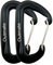 Outmate Karabinerhaken, 12kN, Karabiner aus Aluminium-Legierung, robuste Clips 1200kg, perfekt für Hängematten, Camping, Wandern, Schlüsselbund und Werkzeug, Wire gate,2 Black