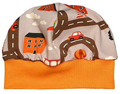 Mein Bärchen Baby Mütze In der Stadt (74-80, In der Stadt/orange)