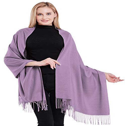 CJ Apparel Spessa tinta unita design misto cotone scialle Seconds sciarpa Wrap Stola Throw Head Wrap Pashmina NUOVO, Lilla, Taglia unica
