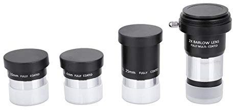 Astronomical Telescope Set Telescope Accessory Kit,Professional 1.25 inch Plossl Telescope Eyepiece Set 4/10/25mm + 2X Lens Kit for Astronomy