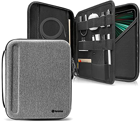 tomtoc Portfolio Tablet Tasche für 13 Zoll iPad Pro M4 & iPad Air M3/M2 2025/2024, 12,9 Zoll iPad Pro, 12,4 Zoll Galaxy Tab S10+/S9+, Hartschale Hülle für Magic/Smart Keyboard/Adapter/Apple Pencil Pro