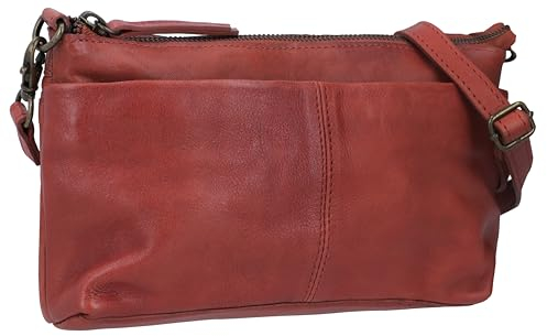 Gusti Handtasche Leder - Veronika Damen Kleine Handtasche Ledertasche Partytasche Abendtasche Schultertasche Braun