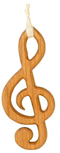 mitienda mit Liebe gemacht Geschenkanhänger Notenschlüssel, Christbaumschmuck, Anhänger aus Holz, Winterdeko, Weihnachtsdeko