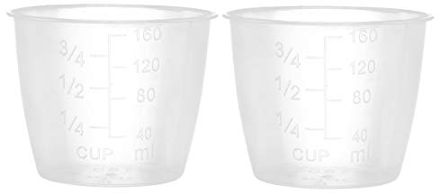 renvena 2/5 /10 Pcs Tasse à Mesurer 160ml pour Cuiseur de Riz Verres Doseurs Plastique Outils de Mesure pour Ingrédients Secs et Liquides 2 Pcs Clair Taille Unique