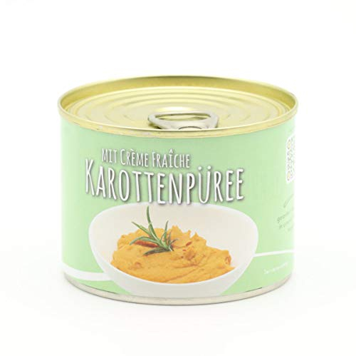 Karotten Püree mit Creme Fraiche verfeinert. 200g Dose - Sehr fein Passiert - ohne Stückchen - Gourmet Karotten Püree ( 15,50 € / Kg )