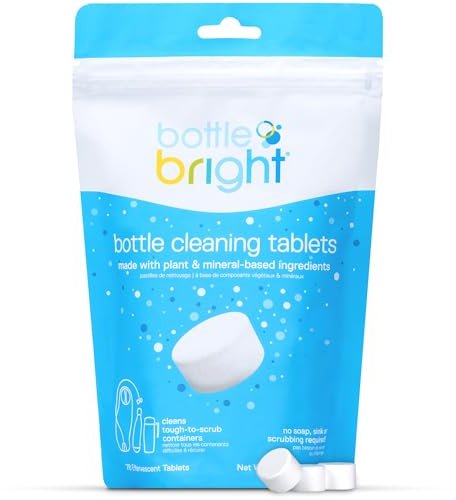 Bottle Bright Bulk Pack (78 Tablets) - Water Bottle, Container & Hydration Pack Cleaning Tablets - Fresh and Clear - Safe and Free of Harmful Ingredients
