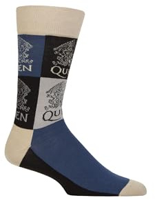 Queen Crest Blocks, Socken für Herren, Größe 42-46, Marineblau