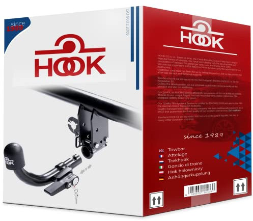 Hook Anhängerkupplung horizontal abnehmbare AHK kompatibel mit Peugeot Expert III Van ab 07.2016 + universell Elektrosatz 7-polig