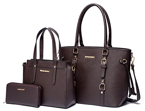Montana West 3PCS Purses for Women Tote Bag and Wallet Set Shoulder Satchel Crossbody Bags Leather Handbag for Gift Travel Casual Work MWC3-C032WCF