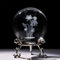 HDCRYSTALGIFTS Figurine de Fleur de Lotus en Cristal avec Support de Fleurs plaqué Argent - Boule décorative en Verre pour décoration d'intérieur - 60 mm