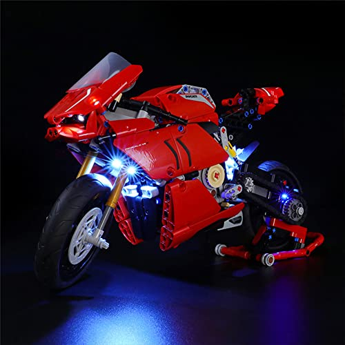 GEAMENT LED Licht-Set Kompatibel mit Lego Technic Ducati Panigale V4 R Motorrad - Beleuchtungsset für Technic 42107 Baumodell (Modell-Set Nicht enthalten)