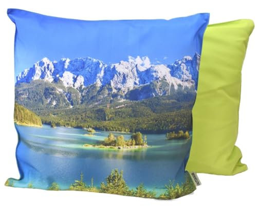Marabella Outdoor Kissen 45x45cm wasserabweisend Stuhlkissen aus 17 Motiven wählbar, Bildmotiv:Alpen Insel