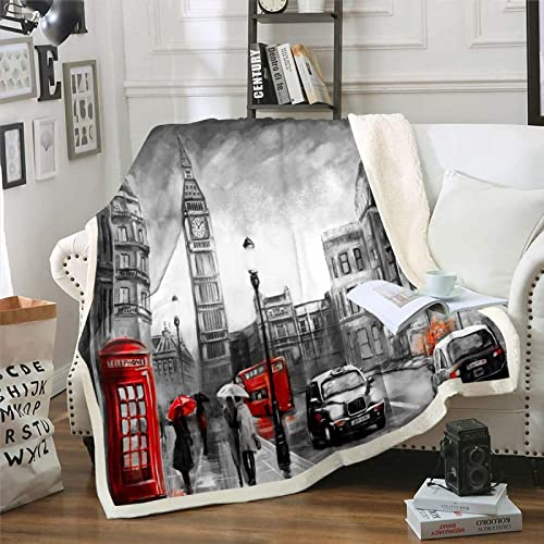 Kuscheldecke 130x150 Big Ben, London, 3D Big Ben, London Wolldecke Warme Fleecedecke Flauschige Decke, für Tagesdecke Blanket Sofadecke Kinder Baby, für Bett Sofa