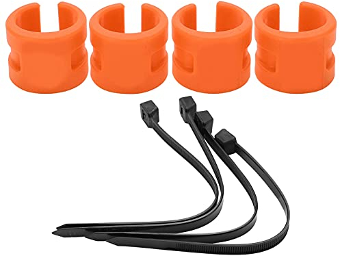 Agatige Fahrrad-Kettenstrebenschutz, 4 Stück/Set, Fahrrad-Vorderradgabel, Anti-Kollisions-Gummischutzringe, Schutzkettenaufkleber(Orange)
