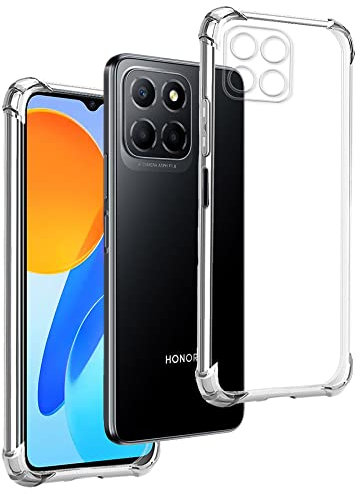 REY Funda Anti-Shock Gel Transparente para Honor X8 5G - Honor X6 4G - Honor X6 5G - Honor 70 Lite 5G, Ultra Fina 0,33mm, Esquinas Reforzadas, Silicona TPU de Alta Resistencia y Flexibilidad