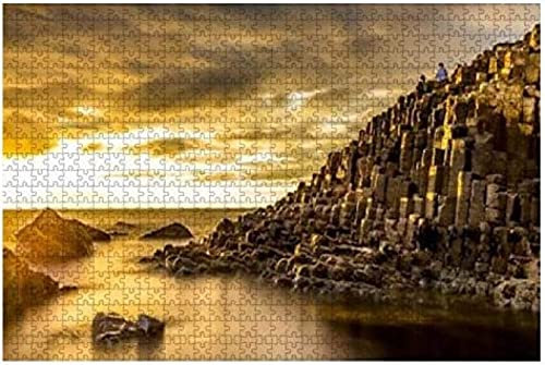 KESIMO 1000 Piece Jigsaw Puzzles For Adults Kids View Of The Giant'S Causeway In Northern Ireland At Sunset With A Teens Fun Puzzles Home Wall Decor Puzzle Sets For Adults, Kids 38 * 26cm