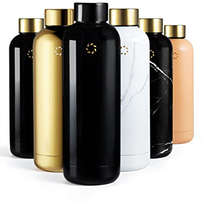 REFYLL Trinkflasche Edelstahl wonderFYLL - 500ml Thermosflasche - auslaufsicher, BPA frei - isolierte Wasserflasche, doppelwandige Isolierflasche (All Black, 500 ml)