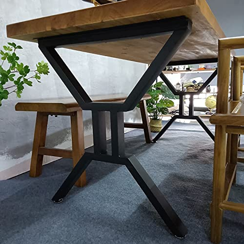 IAKAEUI Tischgestell, 2er Set, Roheisen Lackiert, Schwarz, Metall für Holztische, 71 X 60cm, Gestell für DIY-Projekte