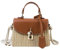Sac à bandoulière en paille pour femme - Sac à bandoulière tissé à la main en cuir avec poignée sur le dessus - Petit sac à main bohème en rotin, Marron., Taille unique
