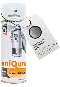 uniQum Autolack Spraydose fürs Auto für VOLKSWAGEN UNITED GREY LA7T Autolack Reparatur 400 ml